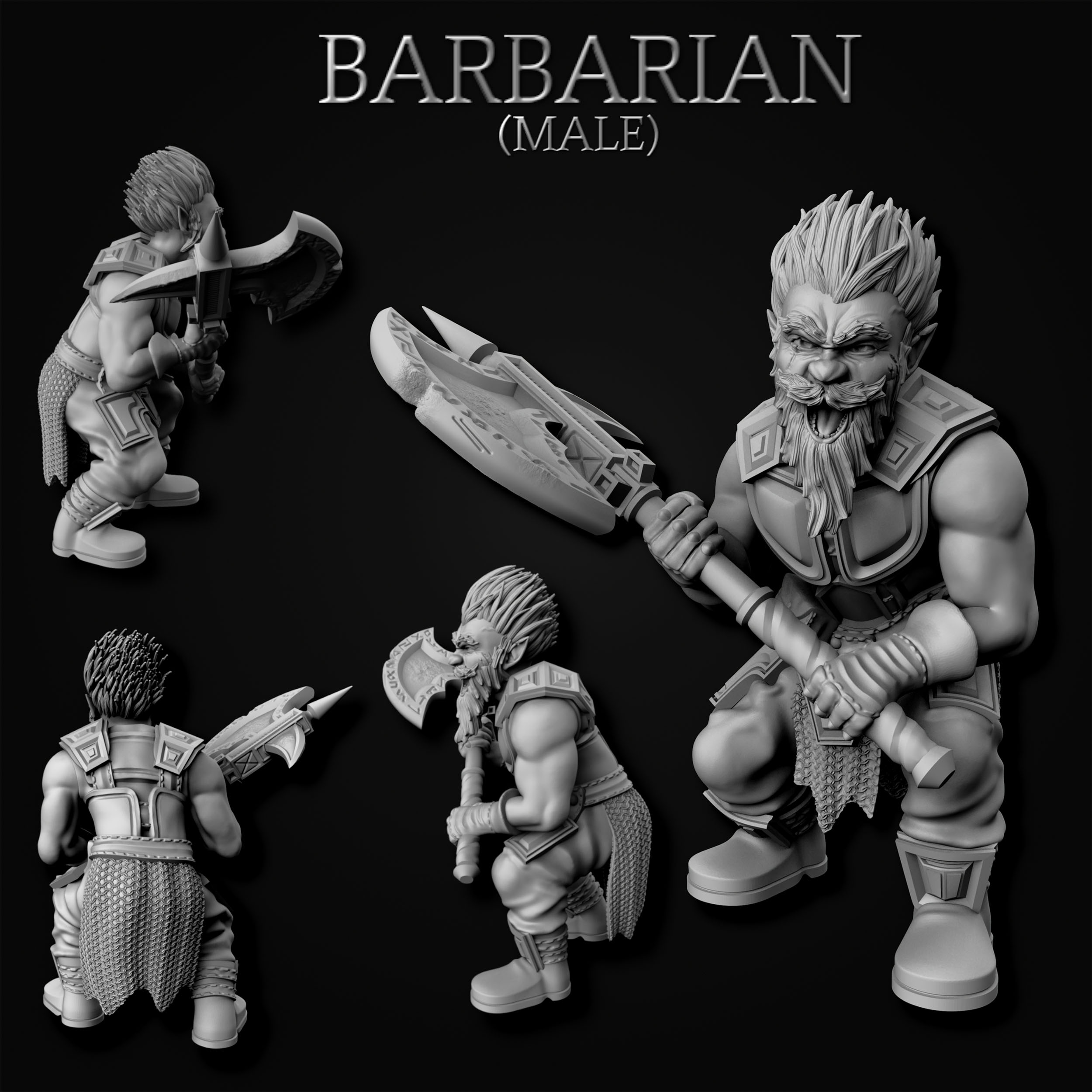 Gnome Barbarian - Male (MF)